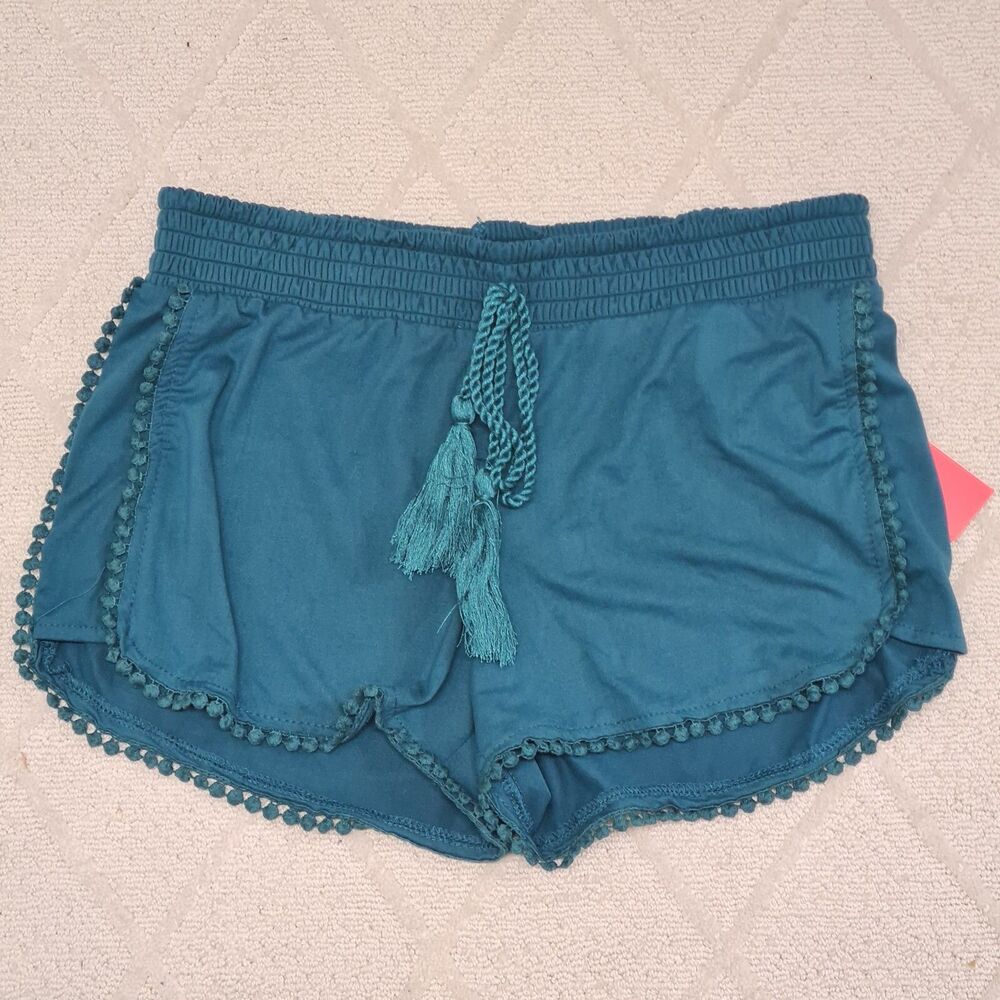 Hot Kiss Shorts Teens Juniors MEDIUM Tassel Pompom Elastic Waist Casual Summer